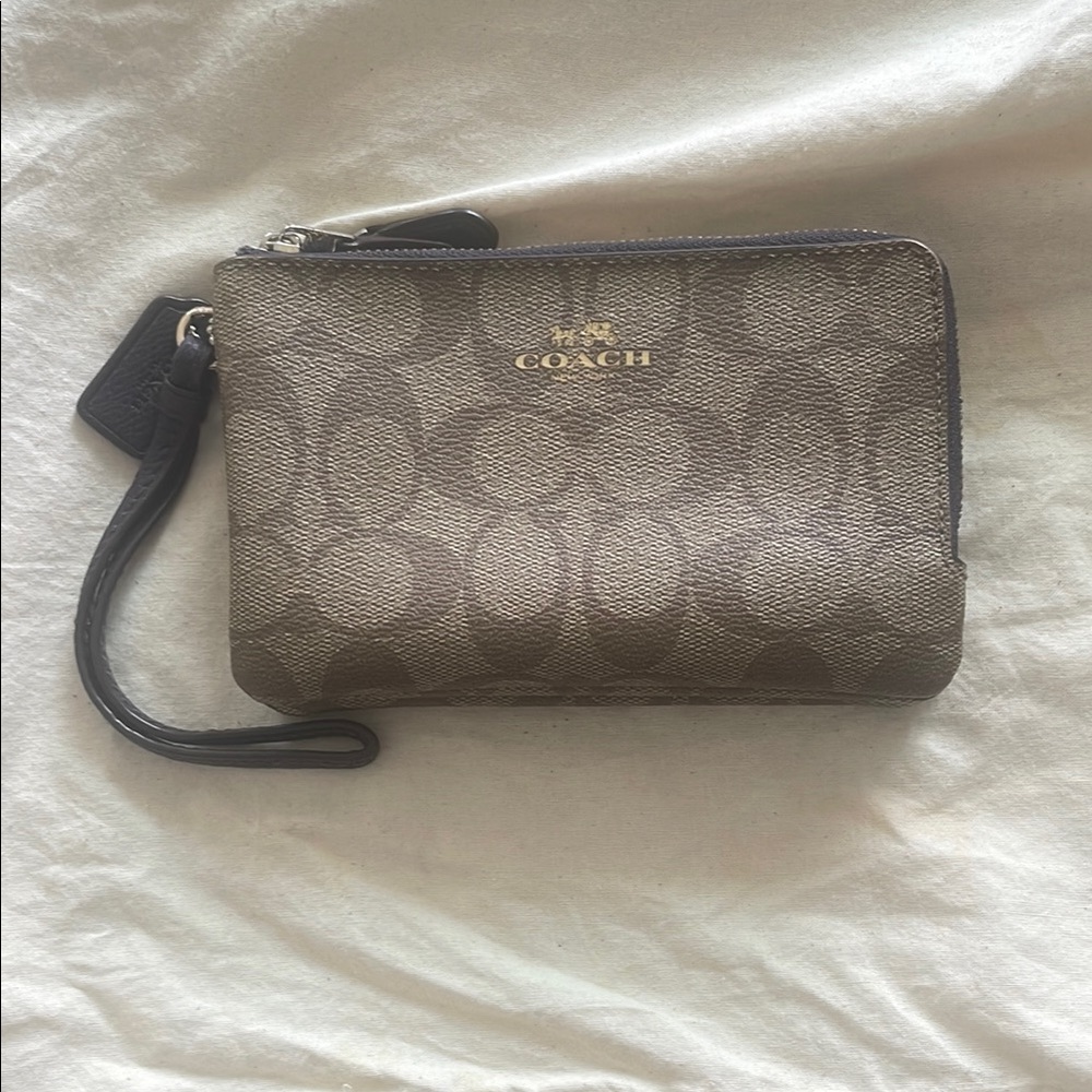 Coach Brown Wristlet Clutch
